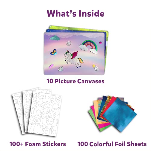 Skillmatics Art & Craft Activity - Foil Fun Unicorns & Princesses, No Mess Art for Kids, Craft Kits, DIY Activity, Gifts for Ages 4 to 9