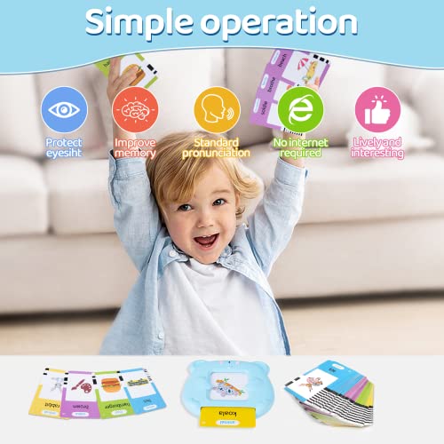 Talking Flash Cards Learning Reading Machine with 224 Words Early Educational Toys Gifts for Kids Birthday Christmas