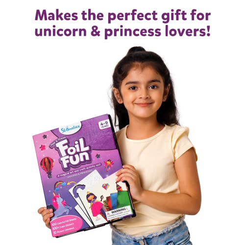Skillmatics Art & Craft Activity - Foil Fun Unicorns & Princesses, No Mess Art for Kids, Craft Kits, DIY Activity, Gifts for Ages 4 to 9