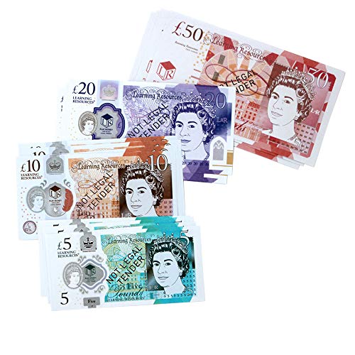 Learning Resources LSP2629MUK UK Pound Sterling Play Money for Kids, Maths, Counting Toy Pack, Multicoloured, 20.1 x 15.5 x 1.3 centimeters