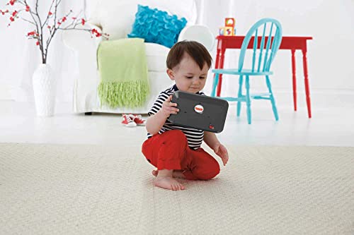 Fisher-Price Pretend Tablet Toddler Learning Toy with Lights Music and Smart Stages Educational Content, Gray, Laugh & Learn UK English Version - CDG33