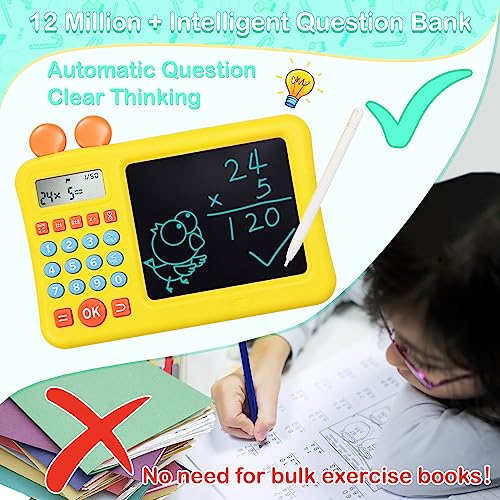 Toddler Math Games Learning Educational Toys Gifts for 4 5 6 7 8 9 Year Old Boys and Girls Kids, Number Calculate Training Machine & LCD Drawing Scribble Boards Montessori Toy for KS 1 2 3