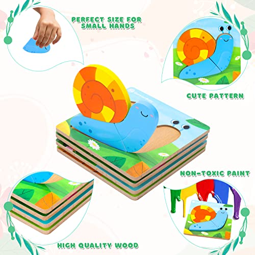 Toys for 1-Year-Old Boys Girls: Wooden Montessori Toys for 1 2 3 Year Olds Girls Toy Gifts 1st Birthday Gift Learning Educational Puzzles Jigsaw for 1-3 Year Old Toddler Toy Age 2-4 Baby Children