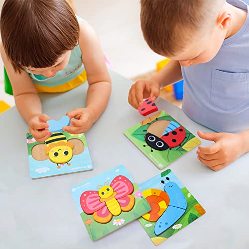 Toys for 1-Year-Old Boys Girls: Wooden Montessori Toys for 1 2 3 Year Olds Girls Toy Gifts 1st Birthday Gift Learning Educational Puzzles Jigsaw for 1-3 Year Old Toddler Toy Age 2-4 Baby Children