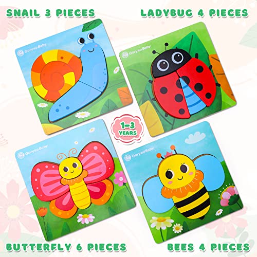 Toys for 1-Year-Old Boys Girls: Wooden Montessori Toys for 1 2 3 Year Olds Girls Toy Gifts 1st Birthday Gift Learning Educational Puzzles Jigsaw for 1-3 Year Old Toddler Toy Age 2-4 Baby Children