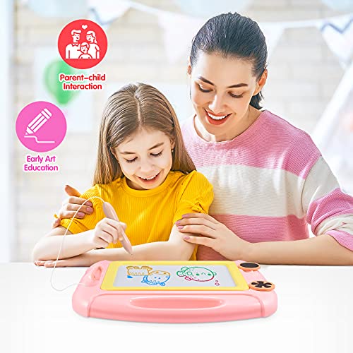 EUCOCO Toys for 2 Year Old Girls, Magnetic Drawing Board Learning Toys for 2 3 4 5 6 Year Old Girls Gifts for 2-6 Year Olds Girls Toys Age 2 3 4 Early Education Drawing Board for Toddlers Doodle Board