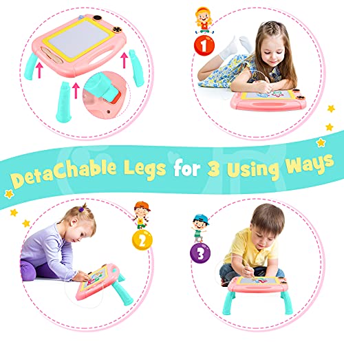 EUCOCO Toys for 2 Year Old Girls, Magnetic Drawing Board Learning Toys for 2 3 4 5 6 Year Old Girls Gifts for 2-6 Year Olds Girls Toys Age 2 3 4 Early Education Drawing Board for Toddlers Doodle Board