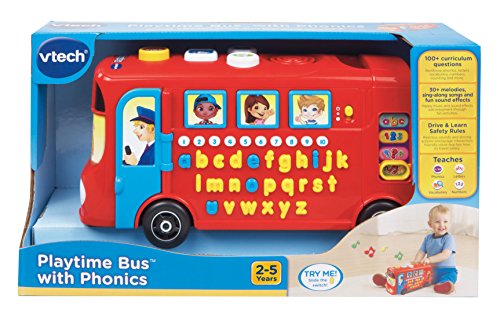 VTech Playtime Bus with Phonics, Educational Toy for Children with Letters, Phonics & the Alphabet, Over 100 Interactive Curriculum Questions, Kids Learning Toy for 2, 3, 4+ Years, English Version