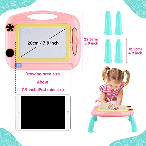 EUCOCO Toys for 2 Year Old Girls, Magnetic Drawing Board Learning Toys for 2 3 4 5 6 Year Old Girls Gifts for 2-6 Year Olds Girls Toys Age 2 3 4 Early Education Drawing Board for Toddlers Doodle Board