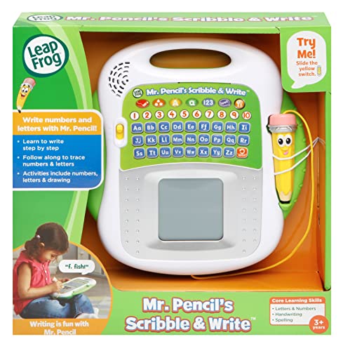 LeapFrog 600803 Mr Pencil's Scribble and Write Interactive Learning Toy Educational Baby Letters, Numbers and Shapes for Toddlers and Kids, Boys and Girls 3, 4, 5+ Year Olds