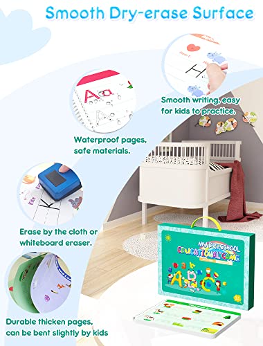GUYUCOM Preschool Learning Activities Educational Book – Kindergarten Toddler Handwriting Practice Material, Montessori Game Toys for Kids
