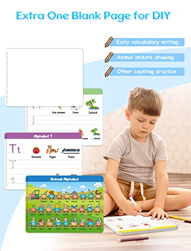 GUYUCOM Preschool Learning Activities Educational Book – Kindergarten Toddler Handwriting Practice Material, Montessori Game Toys for Kids