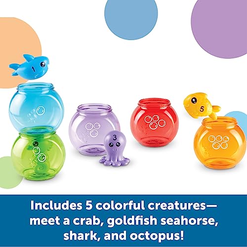 Learning Resources Peekaboo Fishbowl Friends, 10 Pieces, Ages 18 Months+, Learning Toys, Baby Toys, Educational Toys, Fish Toys, Animal Toys, Bath Toys