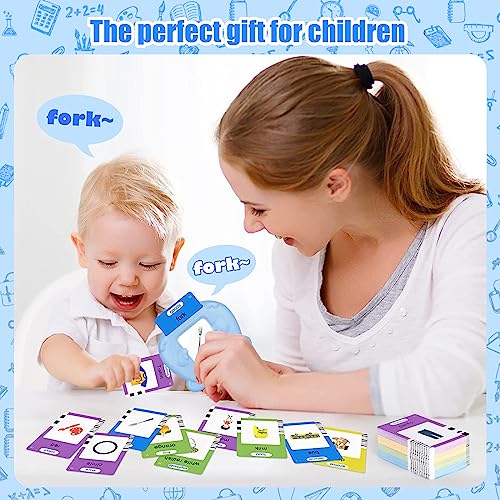 Topfree Talking Flash Cards,Educational Cognitive Toys for 2 3 4 5 6 Year Old Baby Boys Girls, Preschool Learning Reading Machine with 224 Words, Sensory Toys for Autism, Speech Therapy Toy