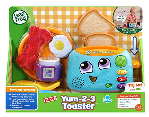 LeapFrog Yum-2-3 Toaster, Learning Toy with Sounds and Colours for Sensory Play, Educational Toys for Kids, Preschool Toys, Pretend Play for Boys and Girls Aged 1, 2 & 3 Years, English Version