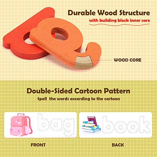 Qukir Spelling Games for 1 2 3 Year Olds, Alphabet Flash Cards Toys for 1-6 Year Old Girls Educational Toys for 2+ Year Olds Boys Kids Toys Age 2 3 4 5 6 Learning Games Spelling Words Matching Letter