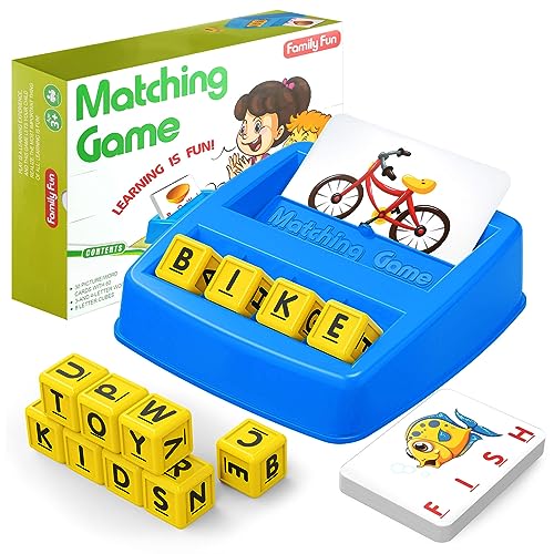 HahaGift Educational Toys for 3 4 5 Year Olds kids Gifts, Matching Spell Game Toys Age 3 4 5, Letter Recognition Spelling and Reading Learning Montessori Toys for 2 3 Year Olds