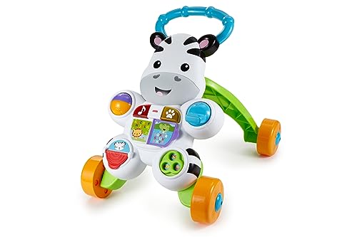 Fisher-Price Learn with Me Zebra Walker UK English Edition, Musical Infant Walking Toy, GXC31