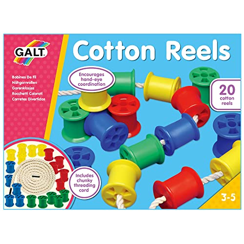 Galt Toys, Cotton Reels, Threading Toy, Ages 3 Years Plus, 20 Count (Pack of 1)