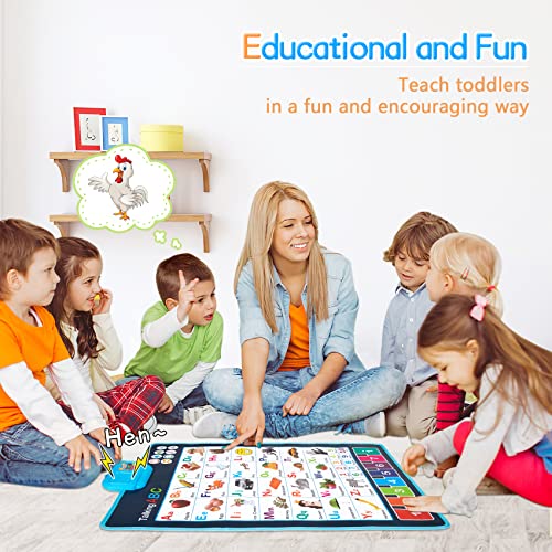 HahaGift Educational Toys for 2 3 4 Year Olds Boys Gifts, Interactive Learning Toys for Boys Age 2-3 Year ABC Poster for Kids Toys Age 2 3 4 Christmas Birthday Gifts for 2-5 Year Old Boys Toys Age 4-5
