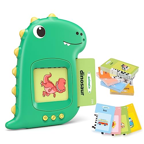 Talking Flash Card Learning Educational Toy, 224 Words 112 Double Sided Dinosaur Montessori Toys, Preschool SensoryToys For 1-6 Years Old Toddlers, Birthday Gift for Kids