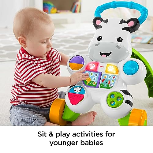 Fisher-Price Learn with Me Zebra Walker UK English Edition, Musical Infant Walking Toy, GXC31