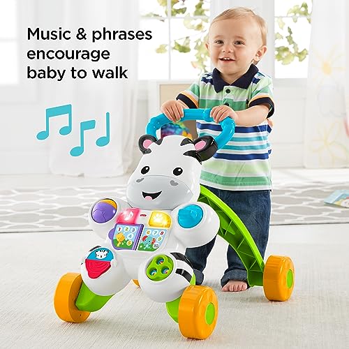 Fisher-Price Learn with Me Zebra Walker UK English Edition, Musical Infant Walking Toy, GXC31