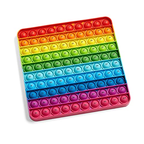 Learning Resources Hundred Board Sensory Bubble Popper, Pop for Counting, Push Pop Fidget Toys, Multiplication Practise, Fine Motor Skills Toys, Focus Tools for Kids, Quiet Fidgets for Classroom