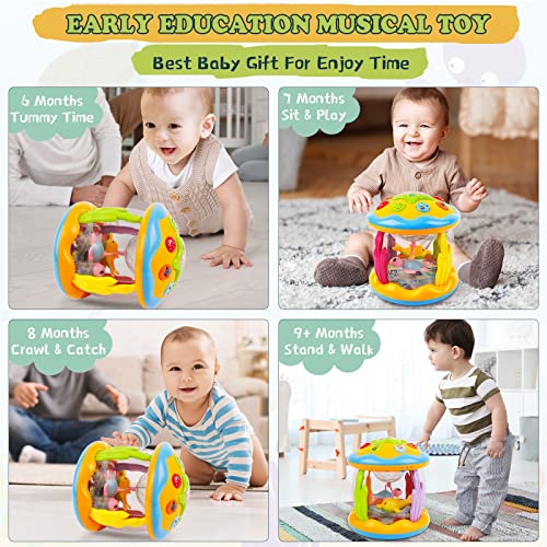 L&Y Baby Toys 6 to 12 Months, Ocean Projector Light Up Toys with Music, Sensory Toys for 1 2 3 Year Old Boys Girls, Musical Toys 12-18 Months Crawling Learning Tummy Time Toys 1st Birthday Gifts