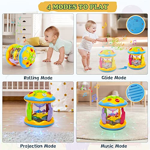 L&Y Baby Toys 6 to 12 Months, Ocean Projector Light Up Toys with Music, Sensory Toys for 1 2 3 Year Old Boys Girls, Musical Toys 12-18 Months Crawling Learning Tummy Time Toys 1st Birthday Gifts