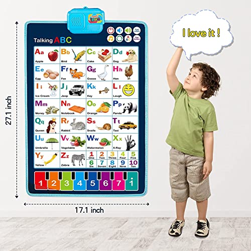 HahaGift Educational Toys for 2 3 4 Year Olds Boys Gifts, Interactive Learning Toys for Boys Age 2-3 Year ABC Poster for Kids Toys Age 2 3 4 Christmas Birthday Gifts for 2-5 Year Old Boys Toys Age 4-5