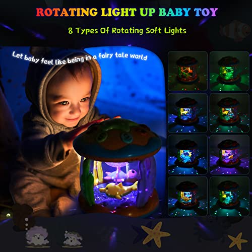 L&Y Baby Toys 6 to 12 Months, Ocean Projector Light Up Toys with Music, Sensory Toys for 1 2 3 Year Old Boys Girls, Musical Toys 12-18 Months Crawling Learning Tummy Time Toys 1st Birthday Gifts