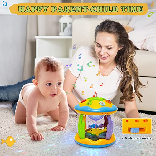 L&Y Baby Toys 6 to 12 Months, Ocean Projector Light Up Toys with Music, Sensory Toys for 1 2 3 Year Old Boys Girls, Musical Toys 12-18 Months Crawling Learning Tummy Time Toys 1st Birthday Gifts