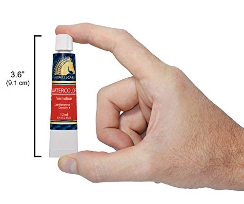 MyArtscape Watercolor Paint Set - 12 x 12ml Tubes - Lightfast - Highly Pigmented - Vibrant Colors - Fade Proof - Painting Kit for Adults & Hobby Painters - Professional Watercolors Supplies