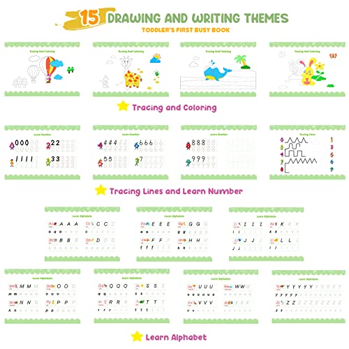 DINORUN Montessori Toys Busy Book for Toddlers 30 Themes Toddler Toys Preschool Learning Books Educational Toys for 2 3 4 5 Year old Boys and Girls