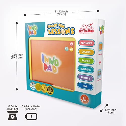 BEST LEARNING INNO PAD Smart Fun Lessons - Educational Tablet Toy to Learn Alphabet, Numbers, Colours, Shapes, Animals, Time for Toddlers Ages 2 to 5 Years Old