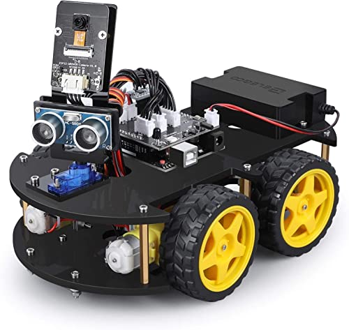 ELEGOO Smart Robot Car Kit V4.0 Compatible with Arduino IDE with UNO R3 Board, Line Tracking Module, Ultrasonic Sensor, IR Module, Intelligent & Educational Toy Car Robotic Kit for Kid Teen Adult