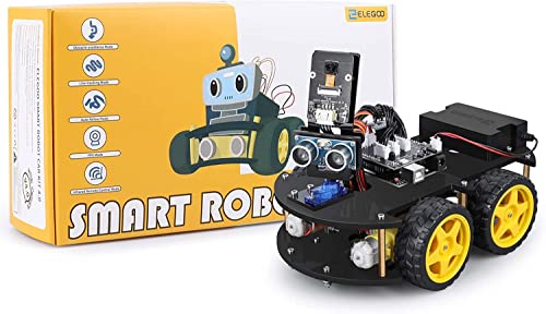 ELEGOO Smart Robot Car Kit V4.0 Compatible with Arduino IDE with UNO R3 Board, Line Tracking Module, Ultrasonic Sensor, IR Module, Intelligent & Educational Toy Car Robotic Kit for Kid Teen Adult