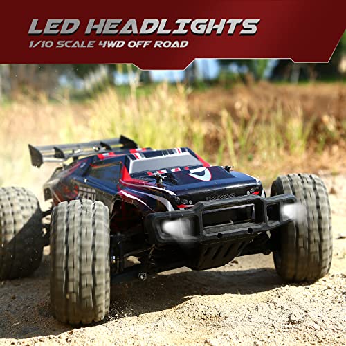 DEERC 9206E DIY Extra Shell 1:10 Scale Large RC Cars,48+ KM/H Hobby Grade High Speed Remote Control Car for Adults Boys,All Terrain 4WD 2.4GHz Off Road Monster RC Truck with 2 Battery for 40+ Min Play