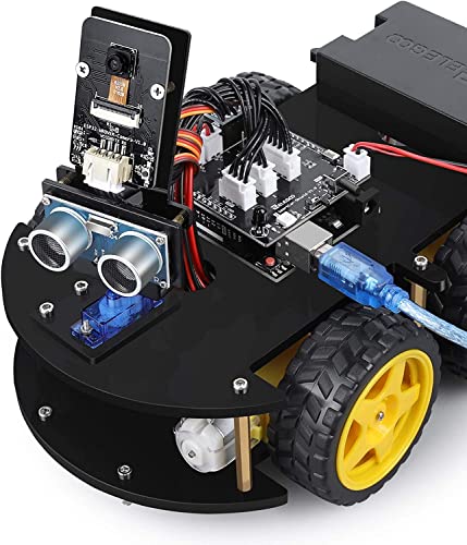 ELEGOO Smart Robot Car Kit V4.0 Compatible with Arduino IDE with UNO R3 Board, Line Tracking Module, Ultrasonic Sensor, IR Module, Intelligent & Educational Toy Car Robotic Kit for Kid Teen Adult