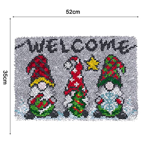 SKTWOE Latch Hook Rug Kits for Adults Christmas Rug Making Kits Printed Canvas Tapestry Kits Embroidery Kits DIY Crochet Yarn Kits for Beginners Adults Kids Craft Kit Creative Gift 52Cmx35cm