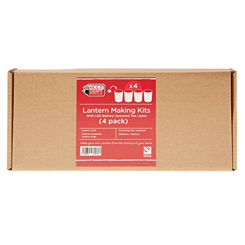 Lantern Making Kit (4 Pack) with LED Tea Flameless Candle Lights