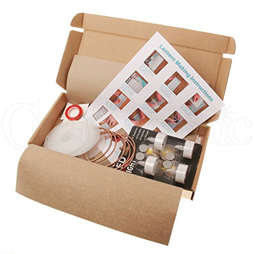 Lantern Making Kit (4 Pack) with LED Tea Flameless Candle Lights