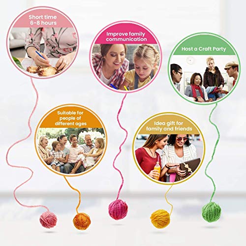 SKTWOE Latch Hook Rug Kits for Adults Christmas Rug Making Kits Printed Canvas Tapestry Kits Embroidery Kits DIY Crochet Yarn Kits for Beginners Adults Kids Craft Kit Creative Gift 52Cmx35cm