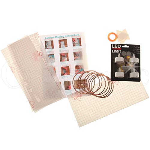 Lantern Making Kit (4 Pack) with LED Tea Flameless Candle Lights