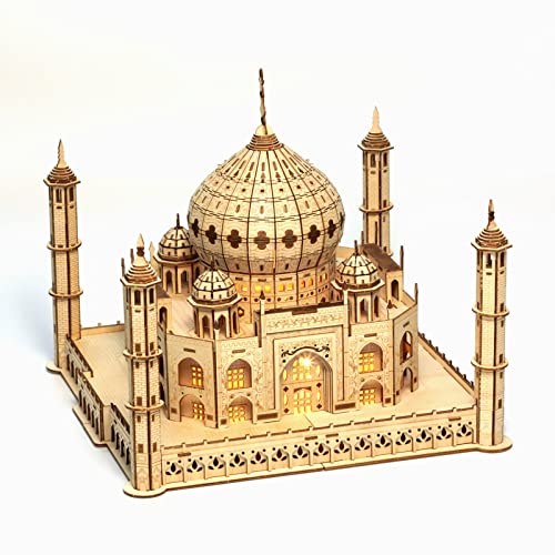 Cuteefun Architecture Model Kit Taj Mahal, 3D Wooden Puzzle for Teens Adults to Build, Make Your Own Woodcraft Kit, Hobbies for Adults, DIY Assembly Toy, Gift Idea for Birthdays Christmas