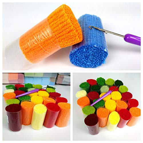 LDDOTR Latch Hook Kits, DIY Latch Hook Kits for Adults Carpet Cushion Crocheting Pillowcase Rug Sewing Craft Kit Creative Gift for Home Sofa Furniture,style5