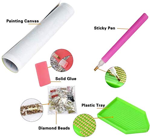 Sealeffort DIY 5D Diamond Painting Kits for Adults Round Full Drill Painting Crystal Rhinestone Embroidery Pictures for Home Wall Decor Gift Arts and Crafts Sailboat in Crystal Bottle 30 * 30cm