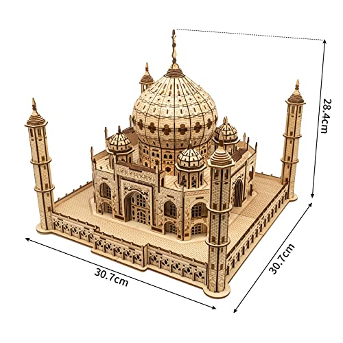 Cuteefun Architecture Model Kit Taj Mahal, 3D Wooden Puzzle for Teens Adults to Build, Make Your Own Woodcraft Kit, Hobbies for Adults, DIY Assembly Toy, Gift Idea for Birthdays Christmas