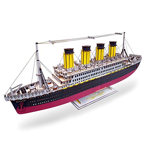GuDoQi Titanic Model Kit, 3D Wooden Puzzle to Build, Make Your Own Woodcraft Kit, Wood Construction Hobbies for Adults, DIY Assembly Toy, Gifts Idea for Birthdays Christmas